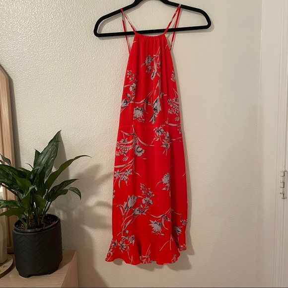 Sugar Lips Red Floral Halter Dress M - Picture 2 of 11
